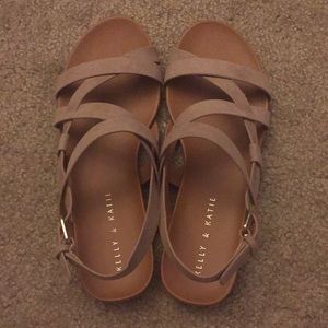 Kelly & Katie Tan Suede Sandals! NIB